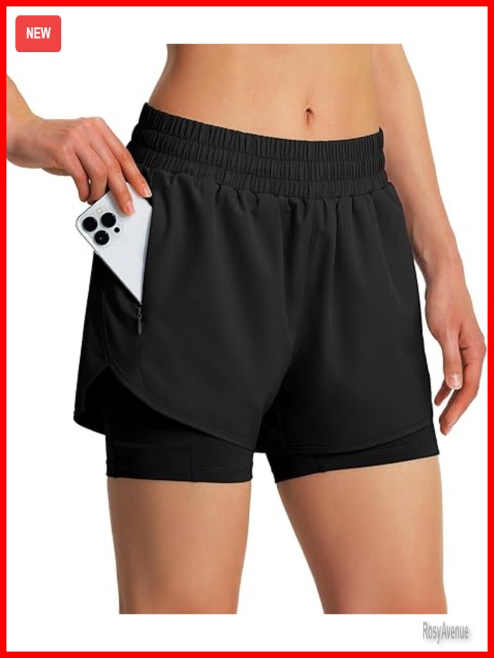 Women's 2 in 1 Running Shorts with Phone Pockets Quick Dry Athletic